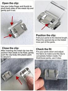 2/5/6pcs Invisible Pant Leg Clips, Can Shorten Pant Length, Prevent Dragging, No Sewing Required, Rolled Edge Clip Design, Waterproof, Portable, Suitable For Jeans/Casual Pants/Sweatpants/Dress Pants, Also Can Be Used As Window Fixers. Seamless Hidden Pant Leg Clips, Pants Accessories, Clothing Accessories - A - View 4
