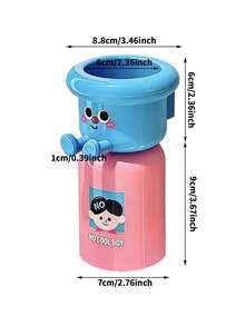 1/2 piezas Soporte de pared para cepillo de dientes, taza de enjuague magnética invertida, soporte de taza de enjuague con diseño de dibujos animados, estante de almacenamiento de cepillo de dientes montado en la pared, organizador de tocador de baño ahorra espacio para pasta de dientes y cepillo de dientes - Multicolor - Ver 3