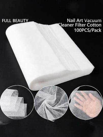 100 tờ giấy lọc bụi móng dùng một lần, thích hợp cho máy hút bụi móng, giấy không dệt di động, thích hợp cho các tiệm làm móng chuyên nghiệp.