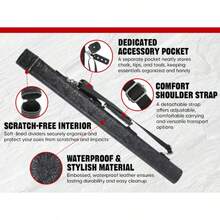 1 Pc 58-Inch 19oz 2-Piece 12.5mm Fiberglass Low Deflection Professional Billiard Cue Stick, With 1 Pc 1*1 Hard Protective Case - Black - View 9