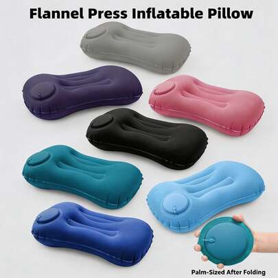 1pc Square Inflatable Travel Pillow - Neck Support For Car & Plane, Also Suitable As Lumbar Cushion, Ideal For Long Flights & Road Trips, Comfortable Aviation Accessory, Elegant Travel Gear, Durable Inflatable Material