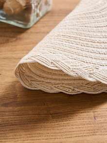1/4/6/12pcs Bohemian Woven Round Placemats, Solid Color Crochet Lace Anti-Slip Mats For Home Kitchen, Decor For Bowls, Plates, Cups, Suitable For Holiday Party, Birthday, Wedding (Multiple Colors) - Beige - View 3