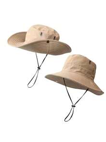 1/2 Peças Chapéu Balde com Cordão de Estilo Japonês de Secagem Rápida, Chapéu de Proteção Solar de Verão para Mulheres, Chapéu de Sombreamento Externo, Boné de Secagem Rápida e Respirável, Chapéu Balde de Cor Sólida com Cordão, Chapéu de Sol Esportivo Leve e da Moda para Uso Casual Externo, Adequado para Todas as Idades, Proteção Solar de Verão, Adequado para Atividades Externas como Caminhada - Amarelo - Visão 7