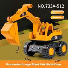 Extra Large Inertial Construction Vehicle Toy, Thick & Durable For Children, Beach Excavator, Bulldozer, Dump Truck - Multicolor - View 17