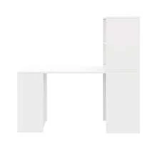 Multifunctional Folding Table Measuring 130x51x137cm That Combines A Desk And Cabinet In One Design, Four Storage Compartments For Efficient Organization, High Load Capacity, White Color. - White - View 6