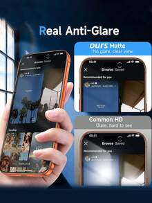 5 Packs Full-Coverage Matte Privacy Screen Protector - For IPhone, Privacy Screen Protector, Anti-Spy And Fingerprint, Upgraded Edge Protection, Scratch-Resistant, Easy To Install, Bubble-Free, Perfectly Compatible With IPhone 17 Pro Max/17 Air/16 Pro Max/16e/15 Pro Max/15 Plus/14 Pro Max/13 Mini/12 Mini/11 Pro Max/XS Max Series, Ceramic Film, Soft Film, Compatible With Phone Cases. - Black - View 4