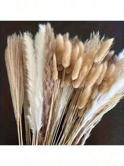 40/50/80/100/110 Stems Natural Premium Pampas Grass Decor - Dried Rattan Flowers, For Home, Wedding, Event, And Holiday Decor (Christmas, Halloween, Easter, Thanksgiving)