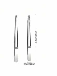 1/2支装高品质不锈钢眉镊，用于去除内生毛发，精密斜口眉镊，面部护理工具 - 多色 - 查看 5