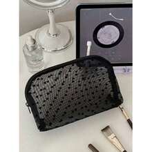 1pc/3pcs/5pcs Heart Print Velvet Makeup Bag, Large Capacity Portable Cosmetic Storage Pouch - Multicolor - View 4