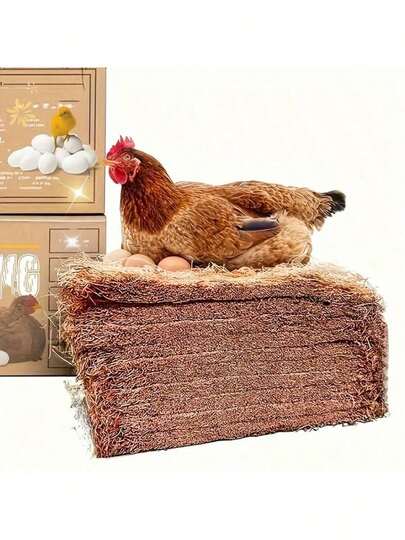 2/4/6 包 Bioline 椰壳鸡窝垫 吸水除臭垫料 易于清洁 家禽用品 鸡窝 产蛋鸟窝 筑巢椰纤维垫 产蛋保暖繁殖窝 椰纤维宠物爬行动物垫 适用于鸡、鸭、鹅、蜥蜴、乌龟和其他爬行动物。