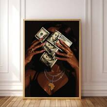 1 pièce canevas murale, Art mural encadré, Affiche d'argent, Décoration motivante, Art féminin, Art de l'argent, Art mural, Art mural africain, Art de mode de luxe, Peinture, Décoration esthétique moderne, Décoration d'appartement, Décoration de maison à la mode, Décoration de chambre, Décoration de dortoir, Décoration de salon, Décoration de salle de bain, Décoration de cuisine, Cadeau décoratif, Cadeau de pendaison de crémaillère - Multicolore - Voir 8