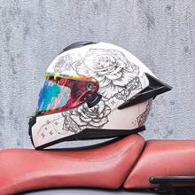 1 pieza Casco de motocicleta de cara completa con alerón grande y aerodinámico, equipo de conducción unisex para todas las estaciones - Espejo a color 703 - Ver 13