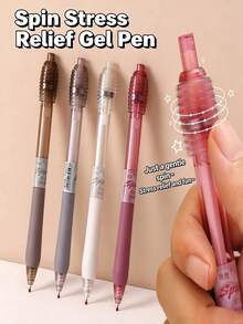 1pc/4pcs Rotating Gel Pen, Featuring Smooth Precision Bearings And Comfortable Grip, Writes Smoothly, Suitable For Office, Study, Rewards, School Supplies And Writing, Easter Gift, Ballpoint Pen, Gel Pen, Signing Pen - Rotating Gel Pen - View 1