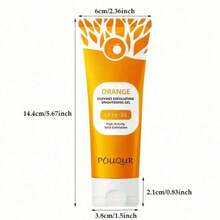 Orange Enzyme Exfoliating Gel - Gentle Face & Body Scrub For Dead Skin Removal, Deep Cleansing, Smoothing - Brightening Facial Exfoliator For Dull Skin - Orange - View 3