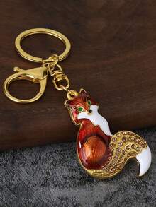 1 PC Fashionable And Cute Alloy Enamel Fox Keychain With Exquisite Style. Suitable For Both Men And Women. A Bag Charm. The Perfect Gift For Friends. - Multicolor - View 11