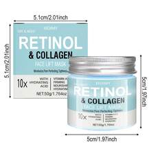 Xioimy 50克10倍视黄醇胶原蛋白面膜，富含透明质酸和积雪草提取物，深层保湿、补水、柔滑肌肤，适合所有肤质。 - 數量 - 查看 9