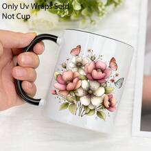 12pcs/Sheet Whimsical Floral Spring-Themed UV-DTF Transfer Set | High Quality, High Quality, Scratch-Resistant, Easy To Use For Various Cups, Bottles, Laptops & Craft Projects | Creative Floral Patterns, Durable Adhesive, Home Decorations, Enthusiasts - Multicolor - View 8
