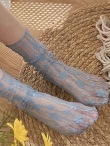 chuanwa（2） 1/5/10 Pairs Ladies Summer Fashion Sheer Lace Socks Cute Lolita Design Soft Sexy Comfortable Breathable Socks - Multicolor - View 7