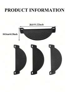 1pc Plastic Clip-On Crescent Shaped Food Strainer Funnel, Heat Resistant, Suitable For Pasta, Vegetables, Fruits And Other Kitchen Items, Fits All Pots And Pans Sink Funnel - Black - View 11