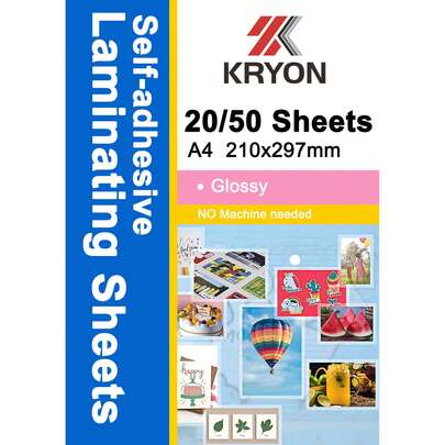 Láminas autoadhesivas para laminado, película de laminado de vinilo transparente, papel adhesivo autoadhesivo para laminación de recubrimiento transparente - Brillante, 8.3x11.7 pulgadas
