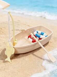 Mini Dollhouse Swimming Pool Model, Swimming Ring, Coconut Tree, Umbrella, Beach Chair, Mini Decorations - Multicolor - View 13