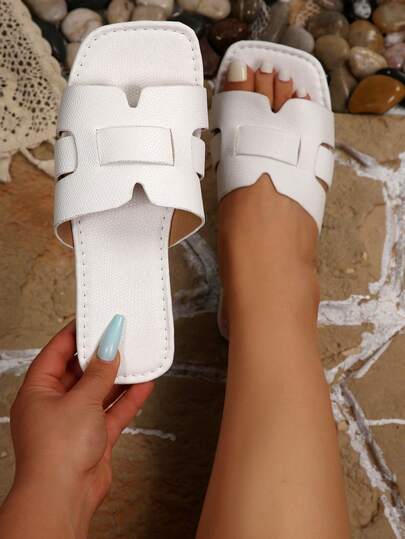 宽楦韩版简约百搭女式拖鞋，学院风