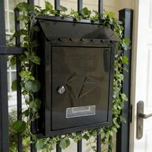 1pcWall-Mounted Mailbox With Lockable Key, Waterproof Galvanized Steel Mailbox Suitable For Outdoor, Garden, Gate, Fence, Household And Office Use, Which Can Safely Store Letters, Parcels And Newspapers - Multicolor - View 6