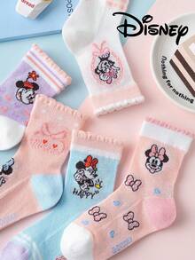 10/5/1 Pair Disney Sock Princess Lace Mesh Mid-Calf Socks For Girls, Cute Summer Breathable Cartoon Socks For Kids Students - Multicolor - View 7