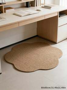 1pc Faux Sisal Decorative Rug, Hexagonal Floral Minimalist Design, Suitable For Cats And Dogs, Easy To Clean And Washable, Natural And Comfortable Rug For Bedroom, Study, Living Room, Home Decor, Printed Rug, Window Sill Rug - Multicolor - View 5