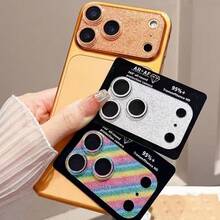 1pc Glass Camera Lens Protector, Full Coverage Anti-Scratch Camera Cover, Compatible With Apple 17 Pro/17 Pro Max Series, Shiny Lens Protection, Phone Decoration - Orange - View 11