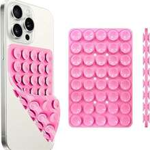 3个/2个/1个【款式随机发货】手机硅胶吸盘，适用于皮套、平板电脑、手机，硅胶吸盘手机壳粘性支架，强力吸附，方便自拍视频，易于使用，硅胶手机壳手机配件，粘性手机支架吸盘手机支架 - 彩色 - 查看 4