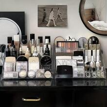 多层化妆品展示架，稳固的三杆侧架设计，浴室收纳架 - 透明 - 查看 5