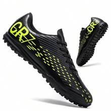 男士足球鞋，男女通用室内足球鞋，五人制足球鞋，人造草训练足球鞋 - 黑色 - 查看 1