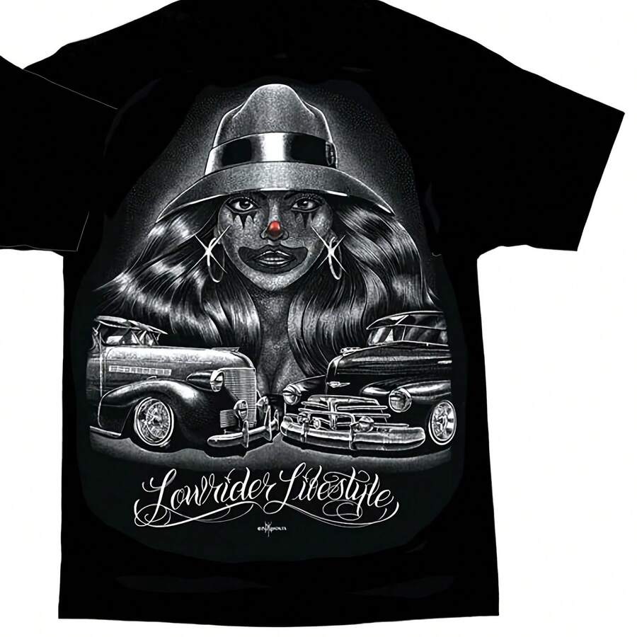 T Tee Shirt Lowrider Style Black DGA - Black - View 1