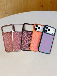 1pc Pink Leopard Cheetah Print Pattern Phone Case Romantic Aesthetic Style For Valentine Birthday New Year Compatible With Iphone 17promax/17pro/17/17Air/16promax/16pro/16plus/16e/16/15promax/15pro/15plus/15/14promax/14pro/14plus/14/13promax/13pro/13/12promax/12pro/12/11promax/11 - 粉色 - 查看 3