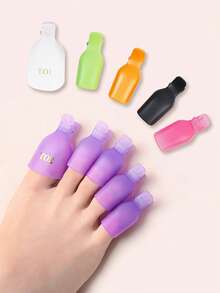 10 piezas de cortaúñas de dedos de los pies de colores aleatorios, diseñados para quitar el esmalte de uñas - Multicolor - Ver 8