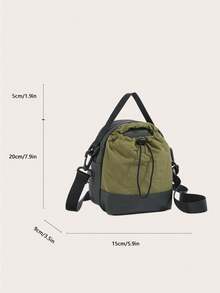 1 pieza Bolso bandolera de nailon con contraste de color para mujer, nuevo diseño de moda para primavera/verano con cordón, adecuado para compras, actividades al aire libre - Multicolor - Ver 6