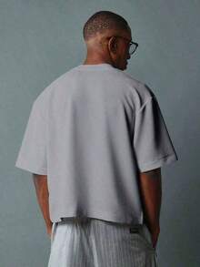 Oversized Boxy Cut Short Sleeve Jersey T Shirt Casual Crop Fit Streetwear Modern Minimalist All Season Essential Top-Comfortable Retro Cotton T-Shirt-K91-Unisex Summer Casual Vintage Cotton Printed T-Shirts For Couples,Summer Outfits For Women,Vacation Outfits Women,Summer Clothes,Spring Outfits For Women,Summer Tops,Festival Outfits,Easter Outfit Women - 灰色 - 查看 5