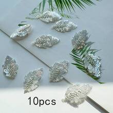 10 chiếc lá trắng dùng để trang trí vải, làm đồ thủ công và quần áo. - YZ29 - Xem 9