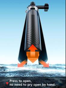 迷你鋁合金自拍棒三腳架，附手柄的桌面手機支架，可手持或放置於地面，適用於視訊攝影機/相機，可選配手機夾，相容多款手機，一鍵彈開，可調式支腳 - 查看 4