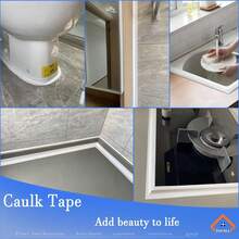 1pc Plastic White Waterproof And Mildew-Proof Sealing Tape, 59-Inch Length, Kitchen And Bathroom Gap Cover, Wall Corner Line Sticker, Cuttable Adhesive Strip For Home Improvement - Sealing Tape - View 9