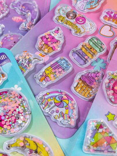 2026 New Cute Cartoon 3D Shimmering Waterproof Stickers | Phone Cases, Themes Include Adorable Animals, Delicious Desserts And Underwater World. Reusable Waterproof Stickers Suitable For Planners, Stationery Decoration, Phone Case Accessories, Phone Stickers, Phone Accessories, Holiday Gifts, Phone Decoration, Animal Themes