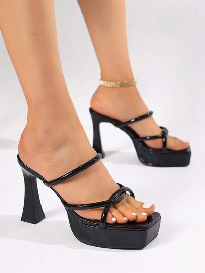 2026 New Women's High Heel Sandals, Comfortable & Lightweight, Fashionable & Sexy, Slip-On Design, Suitable For Daily Wear, Elegant Ladies Sandals