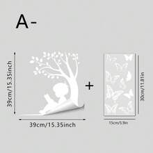 1/3pcs Modern Minimalist Figure Butterfly Static Window Sticker White Silhouette Glass Decal For Living Room Glass Window Mirror Decor No Glue Removable Home Window Ornament - White Silhouette Window Sticker - View 14