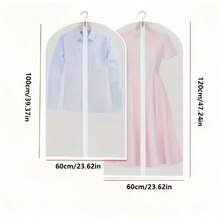 5/1 Waterproof Zipper Garment Dust Cover Bag, Suitable For Hanging And Storing Clothing Protection Equipment, Designed With Large Capacity. Hanging Garment Protection Bags In Multiple Sizes Have Dust-Proof Function, Ideal For Storing Winter Coats, Jackets, Suits And Other Clothing - Transparent - View 5