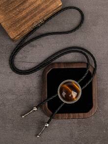 1pc/2pcs Bohemian Style Classic Large Floral Edged Retro Distressed Bolo Tie Pendant Necklace - Multicolor - View 4