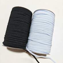 10/20yards Black & White High Elasticity Latex Rubber Band - Durable Elastic Fabric Cord, Assorted Sizes, Suitable For DIY Projects & Repairs, Sewing Essentials | Multipurpose Rubber Bands | Smooth Textured Tape (No Reel) - Multicolor - View 1