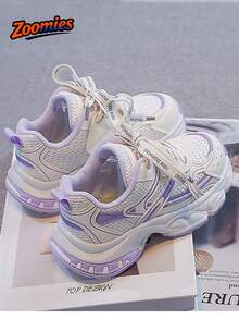 1 Pair Cute Fashionable Boys' And Girls' Sports Shoes, Back To School Season First Choice, Fashionable Minimalist Versatile Casual Shoes, Soft Non-Slip Breathable Wear-Resistant Sole, Suitable For Daily Wear, Outings, School, Vacation, Leisure - Purple - View 5