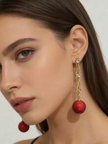 1对经典几何耳钉，时尚百搭 - 金色 - 查看 10