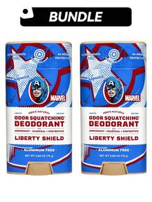 Dr. Squatch [2 Gói] Lăn khử mùi tự nhiên dành cho nam (Phiên bản giới hạn) Liberty Shield 2.65oz/75g*2 - nhiều mùi hương - Xem 1